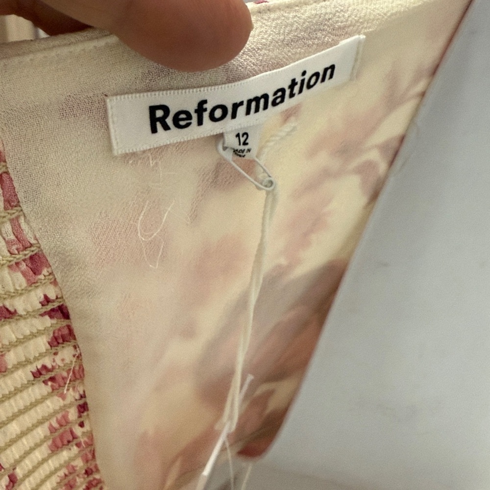 NWT Reformation Arista Strapless Dress in Pink Floral Crista Dress - Picture 7 of 7